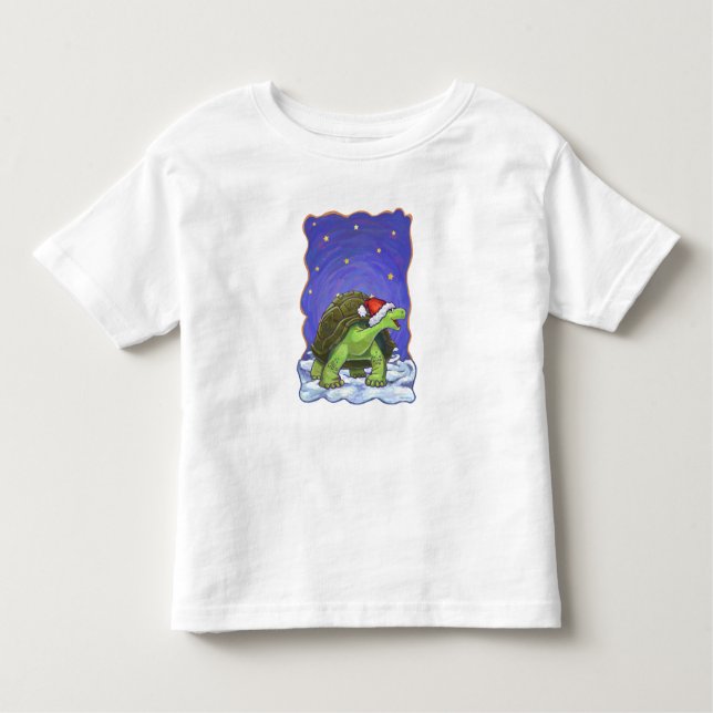 Starry Night Tortoise Christmas Toddler T-Shirt (Front)