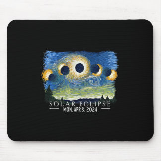Starry Night Total Solar Eclipse 2024 American Tot Mouse Pad