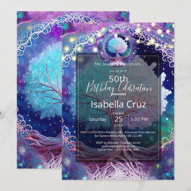 Starry Night | Tree of Life Invitation (Front/Back)