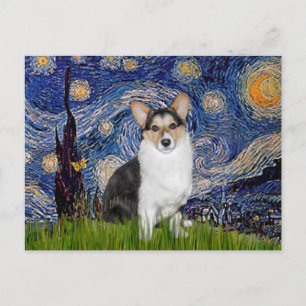 Starry Night - Tri Colour Welsh Corgi 10 Postcard