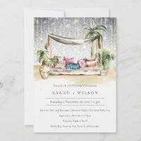 Starry Night Tropical Cabana Couple Shower Invite