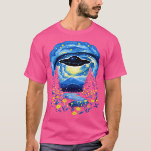 Starry Night Ufo Alien Gifts Men Women Kids Funny T-Shirt