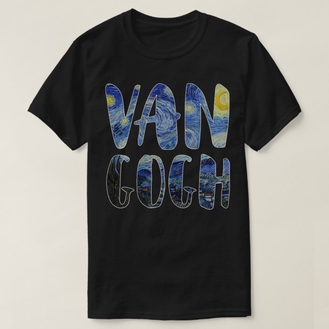 Starry Night Van Gogh Art Painting Vincent Van Gog T-Shirt (Design Front)