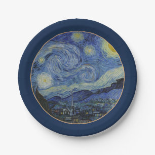 Starry Night & Van Gogh /famous vintage art Paper  Plate