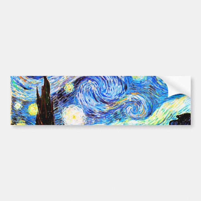 Starry Night Van Gogh Fine Art Bumper Sticker (Front)
