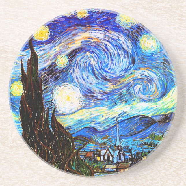 Starry Night Van Gogh Fine Art Coaster (Front)