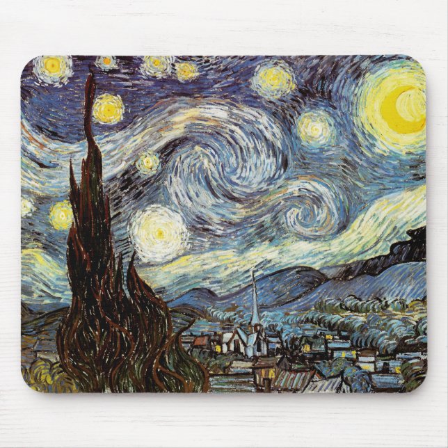Starry Night Van Gogh Fine Art Mouse Pad (Front)