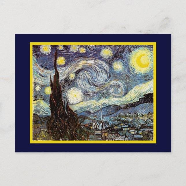 Starry Night Van Gogh Fine Art Postcard (Front)