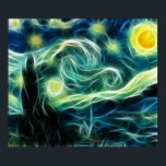 Starry Night Van Gogh Fractal art Poster<br><div class="desc">For more like this, visit About this design: The Starry Night is a painting by Dutch artist Vincent van Gogh, and depicts the view outside his sanitorium room window at night. Reportedly it was painted from memory during the day. Starry Night is typically considered Van Gogh's greatest and most recognisable...</div>