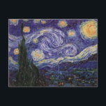 Starry Night, Van Gogh French Town Saint Remy Postcard<br><div class="desc">A French town "Saint Remy" is ablaze with the luminescence of stars on a blue Starry Night.  Starlight over town with clouds,  stars and bright yellow crescent moon at midnight. Vintage post impressionist painting by French painter Vincent Van Gogh.</div>