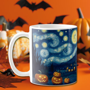 Starry Night Van Gogh Halloween Coffee Mug