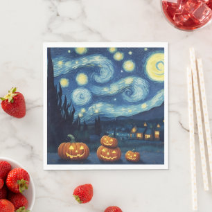 Starry Night Van Gogh Halloween Napkin