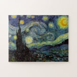 Starry Night - van Gogh Painting Art Jigsaw Puzzle<br><div class="desc">From the miner's lamp of Nuenen to the one he placed on his window-sill following the scene with Gauguin; from the evening star he noted in 1875 in Corot Olive Orchard to the letter he wrote to his brother in August 1888, in which he said: "Some day or other you...</div>