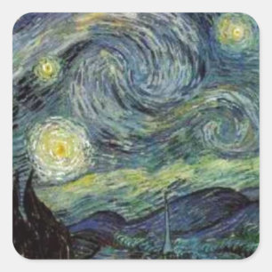 Starry Night - van Gogh Square Sticker