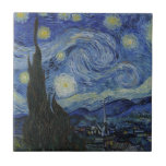 Starry Night - Van Gogh  Tile<br><div class="desc">Van Gogh -Starry Night ceramic tile</div>
