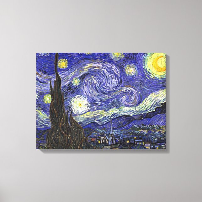 Starry Night, Vincent Van Gogh. Canvas Print (Front)