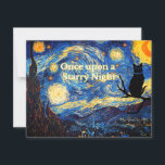 Starry Night Vincent van Gogh Cat Greeting Card<br><div class="desc">A fun, colourful and whimsical cat design. This cheerful card is perfect for the cat lover in your life. I hope it makes them happy . . . that is my goal and passion! ⭐You can be creative and customise all my designs by adding text, changing the background colour on...</div>