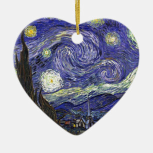 Starry Night, Vincent Van Gogh. Ceramic Tree Decoration
