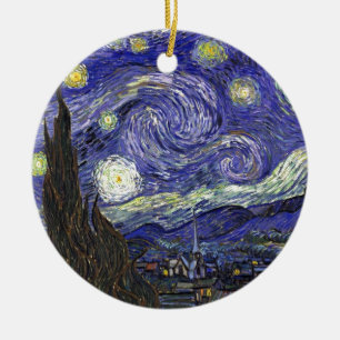 Starry Night, Vincent Van Gogh. Ceramic Tree Decoration