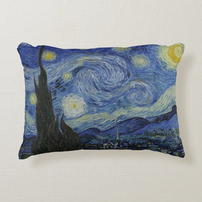 Starry Night Vincent van Gogh Decorative Cushion (Front)