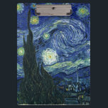 Starry Night Vincent van Gogh Fine Art Painting Clipboard<br><div class="desc">Vincent van Gogh (Dutch, 1853 - 1890) Starry Night, 1889, Oil on canvas Unframed: 73 × 92 cm (28.7 × 36.2 in) This painting depicts the view from the east facing window of Van Gogh's asylum room at Saint-Rémy-de-Provence, he added an idealised village. It has been in the permanent collection...</div>