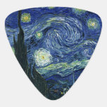 Starry Night Vincent van Gogh Fine Art Painting Guitar Pick<br><div class="desc">Vincent van Gogh (Dutch, 1853 - 1890) Starry Night, 1889, Oil on canvas Unframed: 73 × 92 cm (28.7 × 36.2 in) This painting depicts the view from the east facing window of Van Gogh's asylum room at Saint-Rémy-de-Provence, he added an idealised village. It has been in the permanent collection...</div>