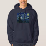 Starry Night Vincent van Gogh Fine Art Painting Hoodie<br><div class="desc">Vincent van Gogh (Dutch, 1853 - 1890) Starry Night, 1889, Oil on canvas Unframed: 73 × 92 cm (28.7 × 36.2 in) This painting depicts the view from the east facing window of Van Gogh's asylum room at Saint-Rémy-de-Provence, he added an idealised village. It has been in the permanent collection...</div>