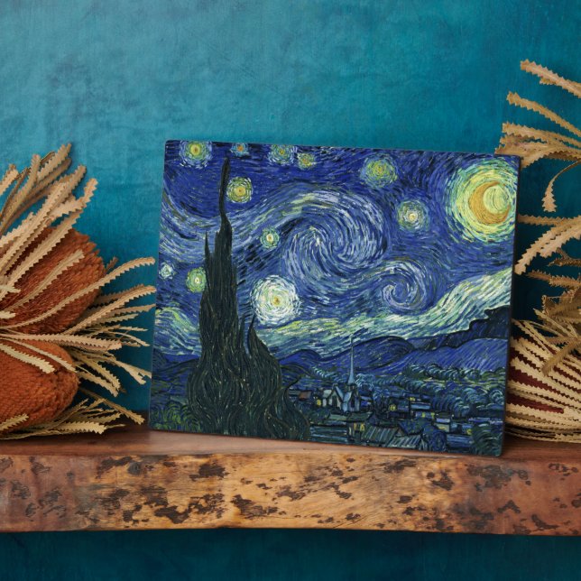 Starry Night Vincent van Gogh Fine Art Painting Plaque (Side)