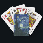 Starry Night Vincent van Gogh Fine Art Painting Playing Cards<br><div class="desc">Vincent van Gogh (Dutch, 1853 - 1890) Starry Night, 1889, Oil on canvas Unframed: 73 × 92 cm (28.7 × 36.2 in) This painting depicts the view from the east facing window of Van Gogh's asylum room at Saint-Rémy-de-Provence, he added an idealised village. It has been in the permanent collection...</div>