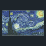 Starry Night Vincent van Gogh Fine Art Painting Rectangular Sticker<br><div class="desc">Vincent van Gogh (Dutch, 1853 - 1890) Starry Night, 1889, Oil on canvas Unframed: 73 × 92 cm (28.7 × 36.2 in) This painting depicts the view from the east facing window of Van Gogh's asylum room at Saint-Rémy-de-Provence, he added an idealised village. It has been in the permanent collection...</div>