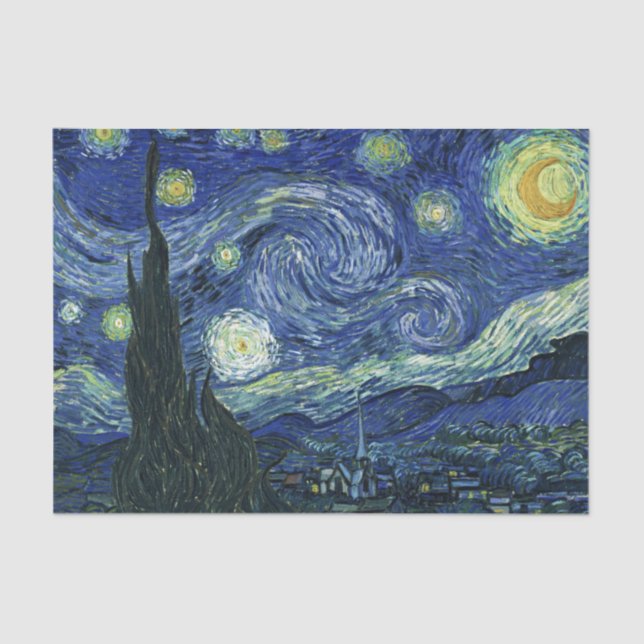 Starry Night Vincent van Gogh Fine Art Painting Tissue Paper (Front)
