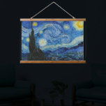 Starry Night | Vincent Van Gogh Hanging Tapestry<br><div class="desc">Starry Night (1889) by Dutch artist Vincent Van Gogh. Original artwork is an oil on canvas depicting an energetic post-impressionist night sky in moody shades of blue and yellow. 

Use the design tools to add custom text or personalise the image.</div>