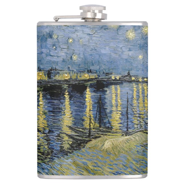  Starry Night  Vincent  van Gogh      Hip Flask (Front)