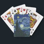 Starry Night Vincent van Gogh Impressionist Art Playing Cards<br><div class="desc">Vincent van Gogh (Dutch, 1853 - 1890) Starry Night, 1889, Oil on canvas Unframed: 73 × 92 cm (28.7 × 36.2 in) This painting depicts the view from the east facing window of Van Gogh's asylum room at Saint-Rémy-de-Provence, he added an idealised village. It has been in the permanent collection...</div>