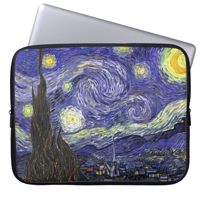 Starry Night, Vincent Van Gogh. Laptop Sleeve (Front)