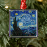 Starry Night | Vincent Van Gogh Metal Tree Decoration<br><div class="desc">Starry Night (1889) by Dutch artist Vincent Van Gogh. Original artwork is an oil on canvas depicting an energetic post-impressionist night sky in moody shades of blue and yellow. 

Use the design tools to add custom text or personalise the image.</div>