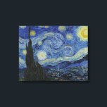 Starry Night Vincent van Gogh Painting Canvas Print<br><div class="desc">This beautiful, fine art design shows Dutch post-Impressionist painter Vincent van Gogh's famous painting, "The Starry Night." Painted during his stay at the Saint Remy asylum in the 1880's, van Gogh depicted the rolling hills and cypress trees he saw from his window. He also added the village, which he could...</div>