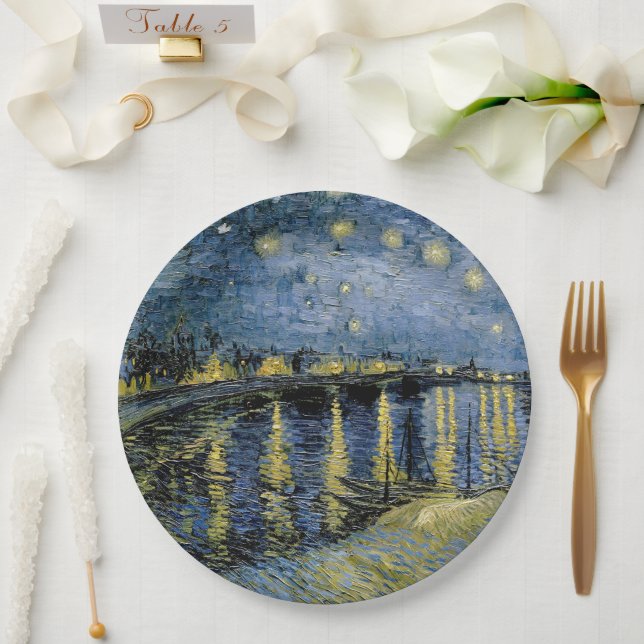  Starry Night  Vincent  van Gogh     Paper Plate (Wedding)