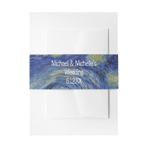 Starry Night Vincent van Gogh Personalised Invitation Belly Band