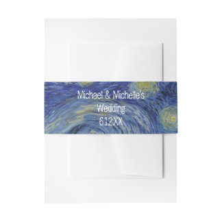 Starry Night Vincent van Gogh Personalised Invitation Belly Band