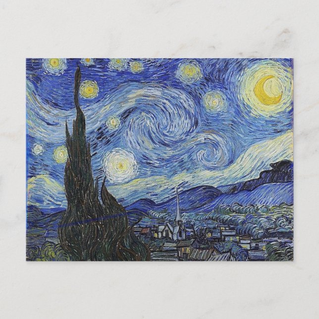 Starry Night, Vincent Van Gogh Postcard (Front)