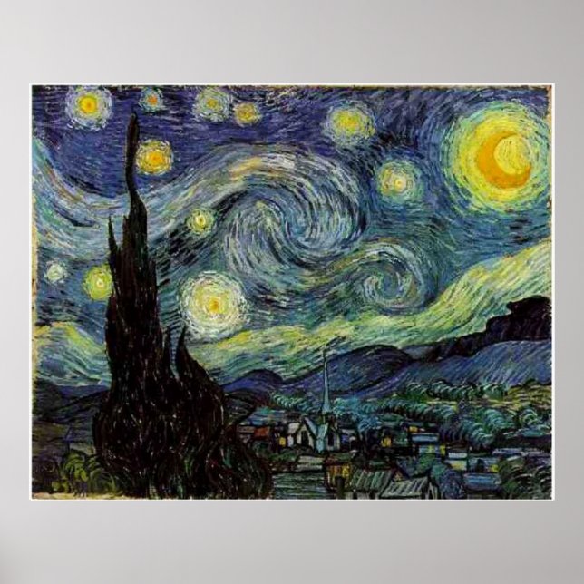 Starry Night,Vincent van Gogh Poster (Front)