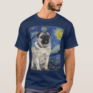 Starry Night Vincent van Gogh Pug Painting1000 T-Shirt
