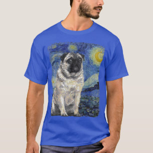 Starry Night Vincent van Gogh Pug Painting T-Shirt