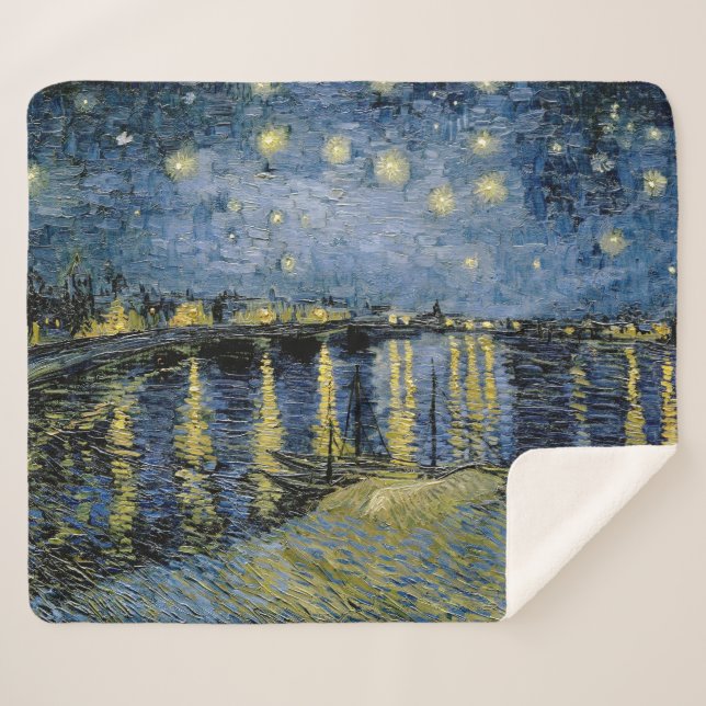  Starry Night  Vincent  van Gogh   Sherpa Blanket (Front (Horizontal))