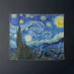 Starry Night | Vincent van Gogh Tapestry<br><div class="desc">Starry Night (1889) by Dutch artist Vincent Van Gogh. Original artwork is an oil on canvas depicting an energetic post-impressionist night sky in moody shades of blue and yellow. 

Use the design tools to add custom text or personalise the image.</div>
