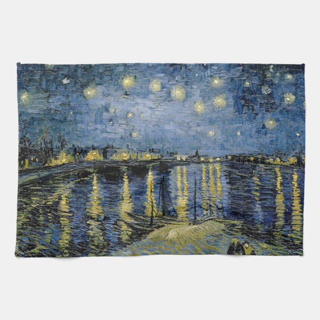  Starry Night  Vincent  van Gogh    Tea Towel (Horizontal)