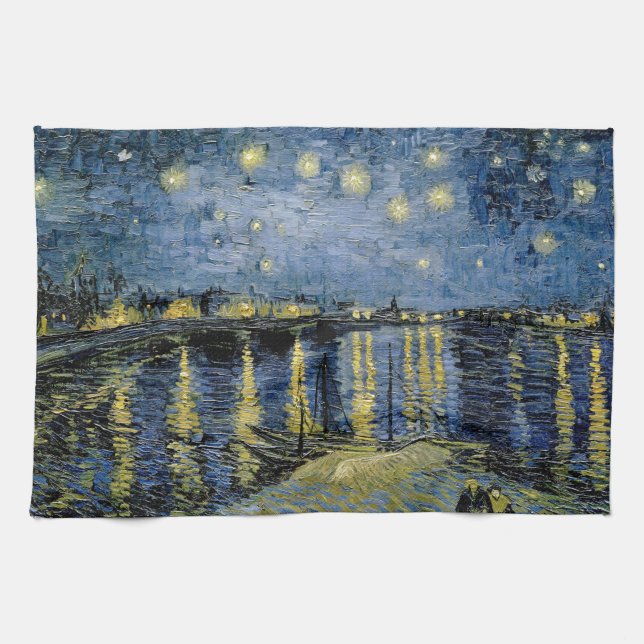  Starry Night  Vincent  van Gogh   Tea Towel (Horizontal)
