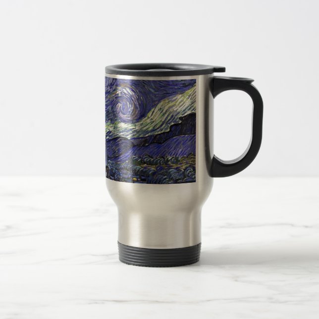 Starry Night, Vincent Van Gogh. Travel Mug (Right)