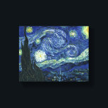 Starry Night Vincent van Gogh Vintage Painting Art Canvas Print<br><div class="desc">Vincent van Gogh (Dutch, 1853 - 1890) Starry Night, 1889, Oil on canvas Unframed: 73 × 92 cm (28.7 × 36.2 in) This painting depicts the view from the east facing window of Van Gogh's asylum room at Saint-Rémy-de-Provence, he added an idealised village. It has been in the permanent collection...</div>